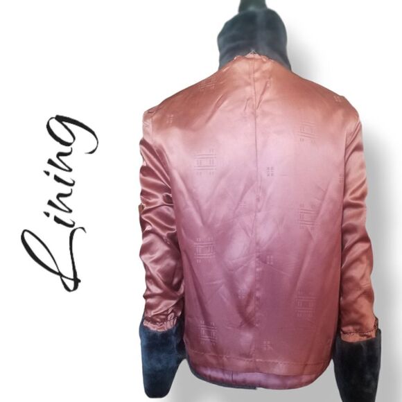 Plush Faux Fur Charcoal Open Front Vintage Jacket with Cuffed Sleeves  S… - Picture 10 of 12